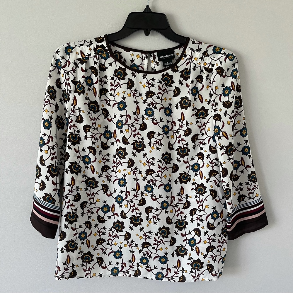 Liz Claiborne floral flowy top - Picture 1 of 3
